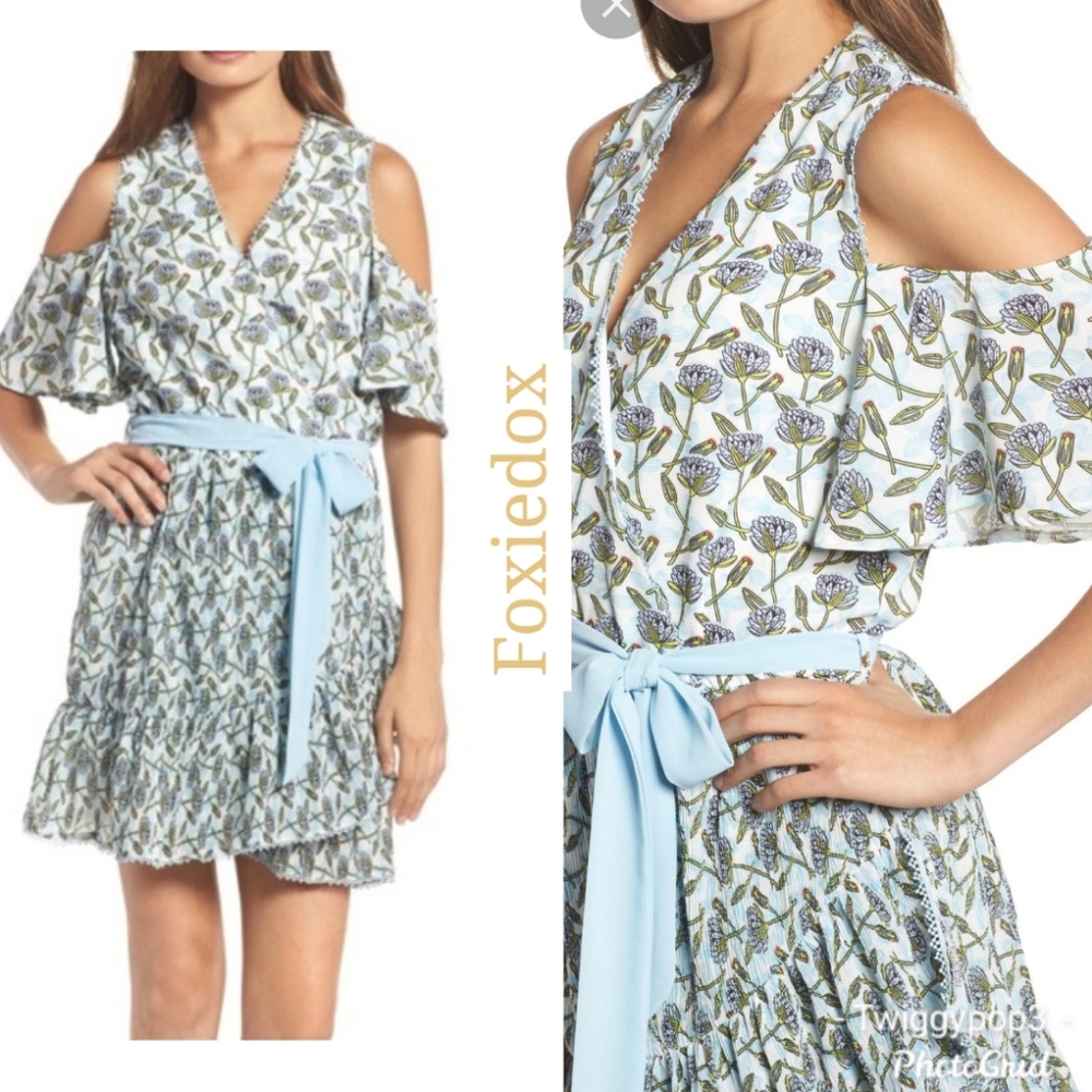 🌿 NWT Foxiedox Lexie Floral Cold Shoulder Wrap Dress